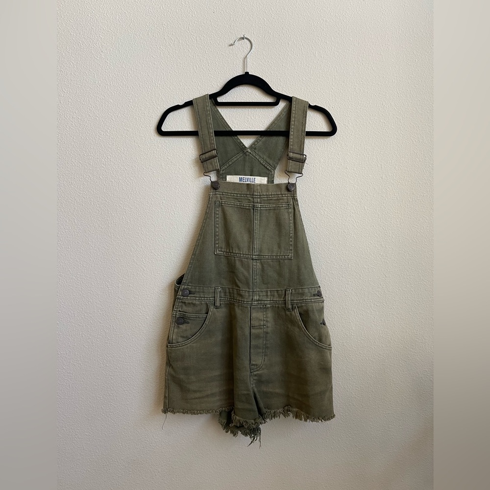 Brandy Melville Green Denim Overalls